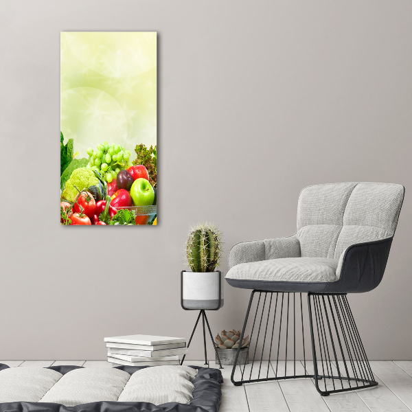 Cuadro de metacrilato vertical Verduras y frutas