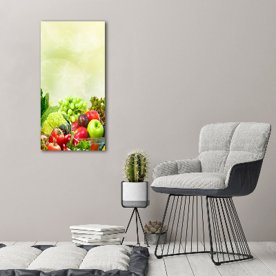 Cuadro de metacrilato vertical Verduras y frutas