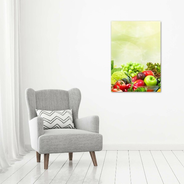 Cuadro de metacrilato vertical Verduras y frutas