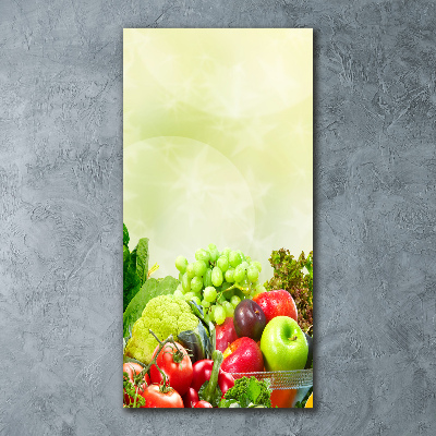 Cuadro de metacrilato vertical Verduras y frutas