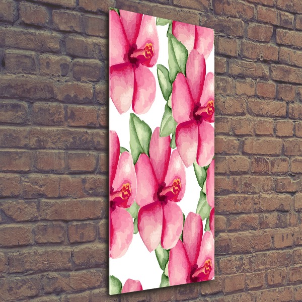 Cuadro de metacrilato vertical flores tropicales