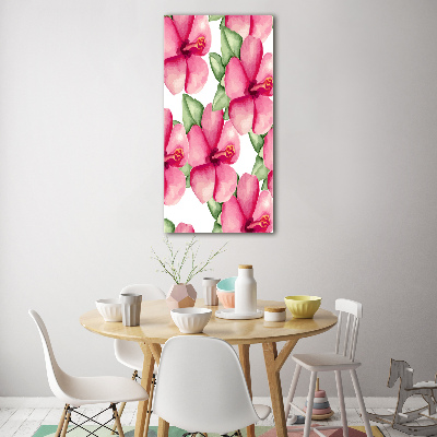 Cuadro de metacrilato vertical flores tropicales