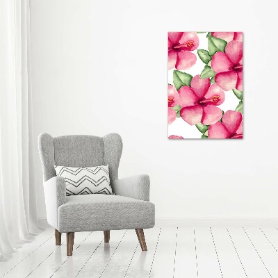Cuadro de metacrilato vertical flores tropicales