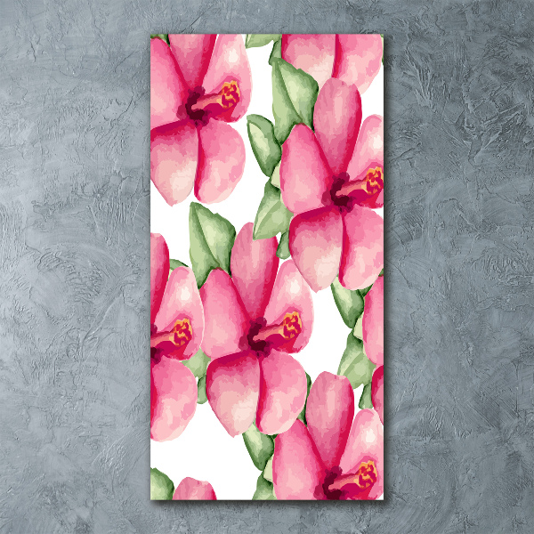 Cuadro de metacrilato vertical flores tropicales