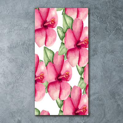 Cuadro de metacrilato vertical flores tropicales