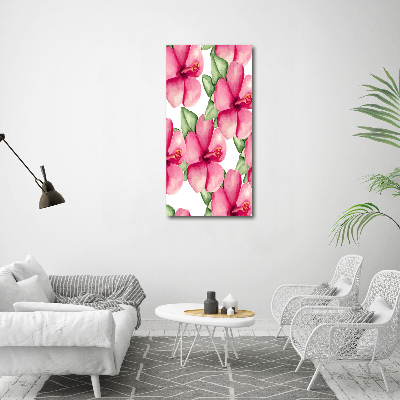 Cuadro de metacrilato vertical flores tropicales
