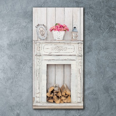 Impresión en metacrilato de alta calidad vertical Chimenea de madera