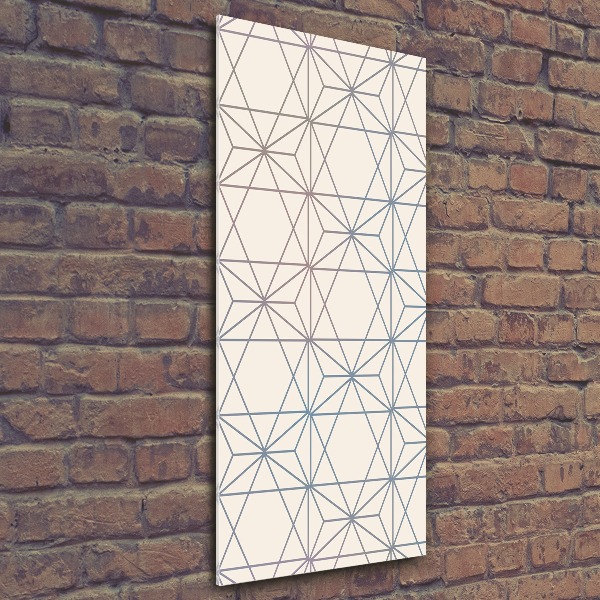Cuadro decorativo en acrílico brillante vertical Fondo geométrico
