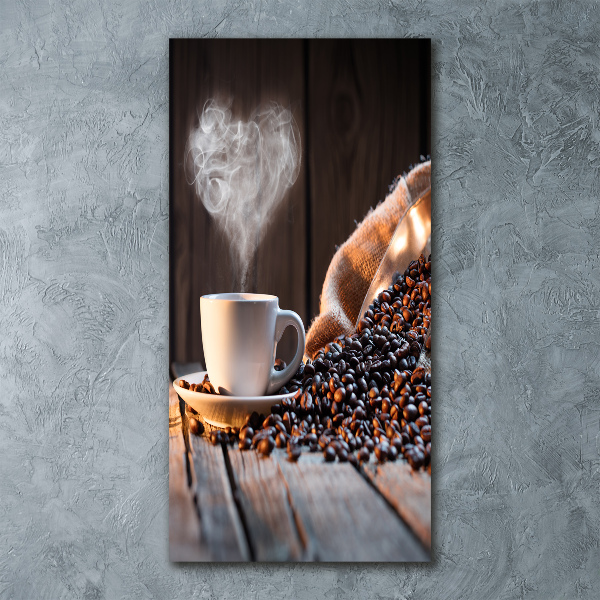 Cuadro decorativo en acrílico brillante vertical Una taza de café