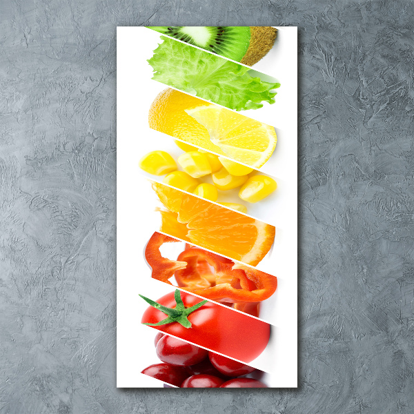Cuadro de metacrilato vertical Verduras y frutas