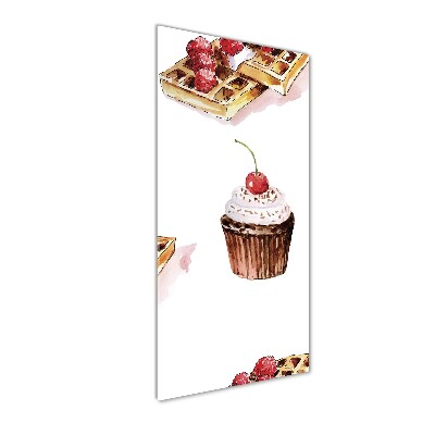 Cuadro decorativo en acrílico brillante vertical Muffins y waffles
