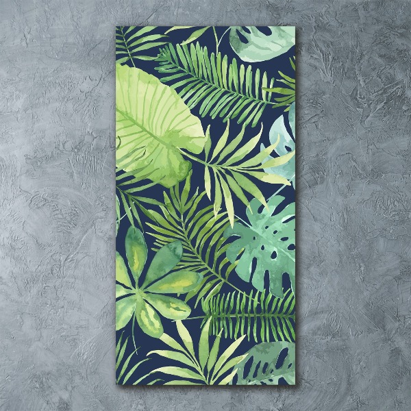 Cuadro de metacrilato vertical hojas tropicales