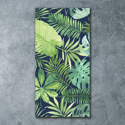Cuadro de metacrilato vertical hojas tropicales