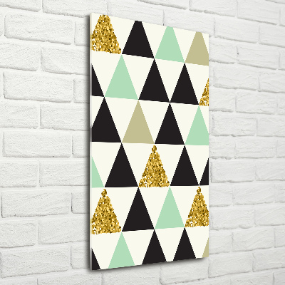 Cuadro de metacrilato vertical Triángulos de colores