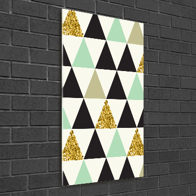 Cuadro de metacrilato vertical Triángulos de colores