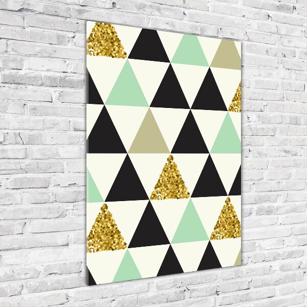 Cuadro de metacrilato vertical Triángulos de colores