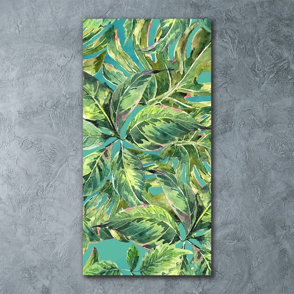 Cuadro de metacrilato vertical hojas tropicales