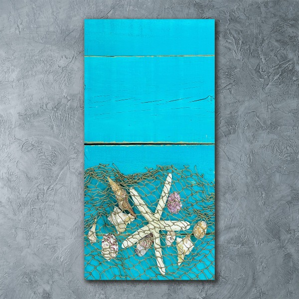 Impresión en metacrilato de alta calidad vertical Conchas y estrellas de mar