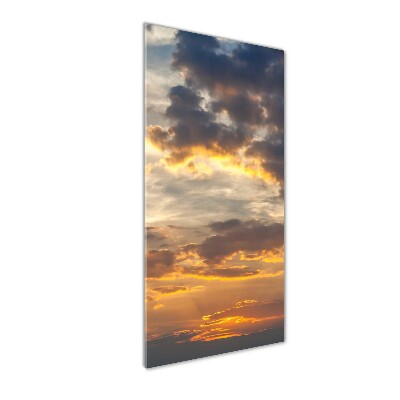 Cuadro de metacrilato moderno efecto cristal vertical Cielo del atardecer