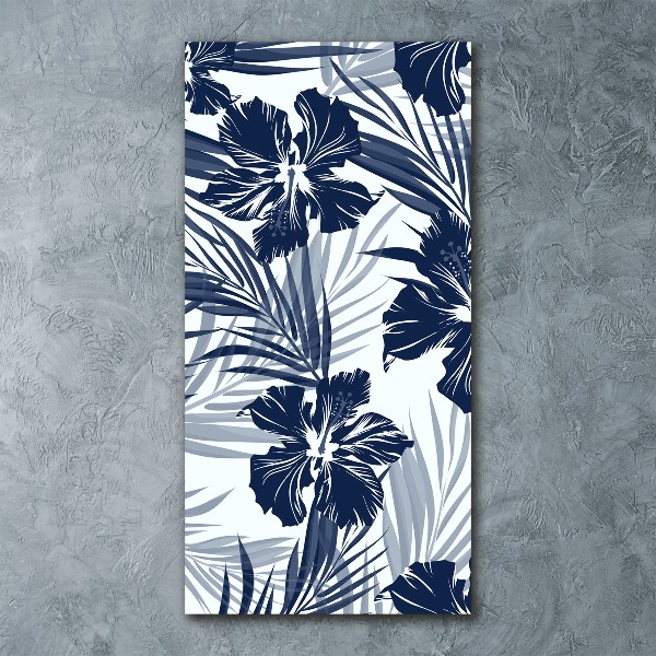 Cuadro de metacrilato vertical flores tropicales