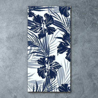 Cuadro de metacrilato vertical flores tropicales