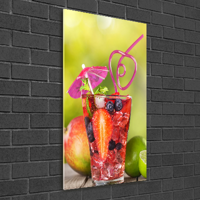 Cuadro de metacrilato moderno efecto cristal vertical Cóctel de frutas
