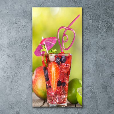 Cuadro de metacrilato moderno efecto cristal vertical Cóctel de frutas