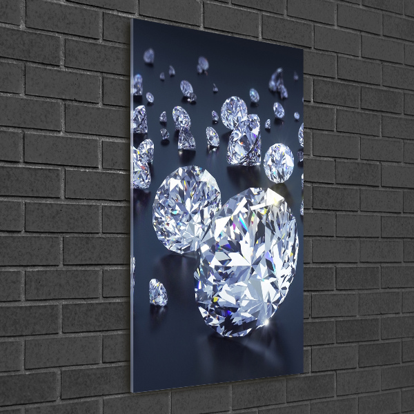 Cuadro decorativo en acrílico brillante vertical Diamantes