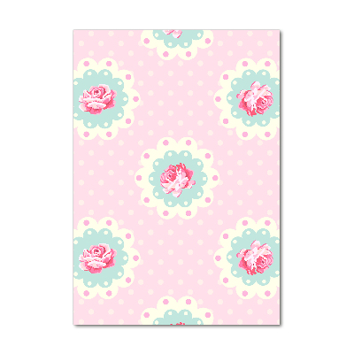 Cuadro de metacrilato moderno efecto cristal vertical Rosas