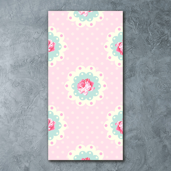 Cuadro de metacrilato moderno efecto cristal vertical Rosas