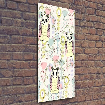 Cuadro de metacrilato vertical Búhos