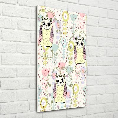 Cuadro de metacrilato vertical Búhos