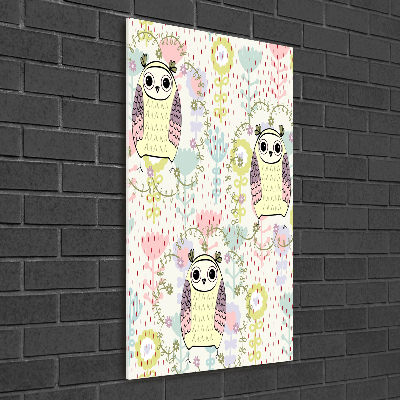 Cuadro de metacrilato vertical Búhos