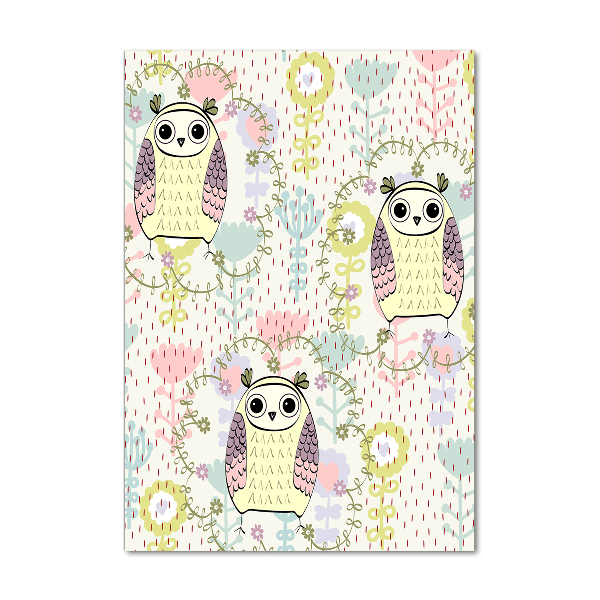 Cuadro de metacrilato vertical Búhos