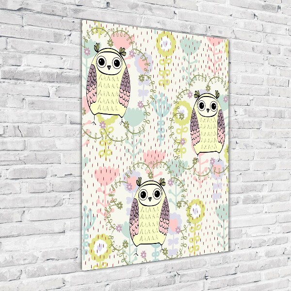Cuadro de metacrilato vertical Búhos