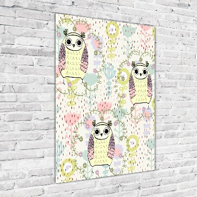 Cuadro de metacrilato vertical Búhos