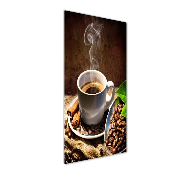 Cuadro decorativo en acrílico brillante vertical Una taza de café