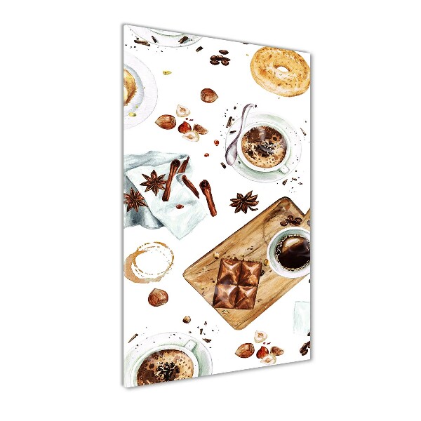 Cuadro de metacrilato moderno efecto cristal vertical Desayuno