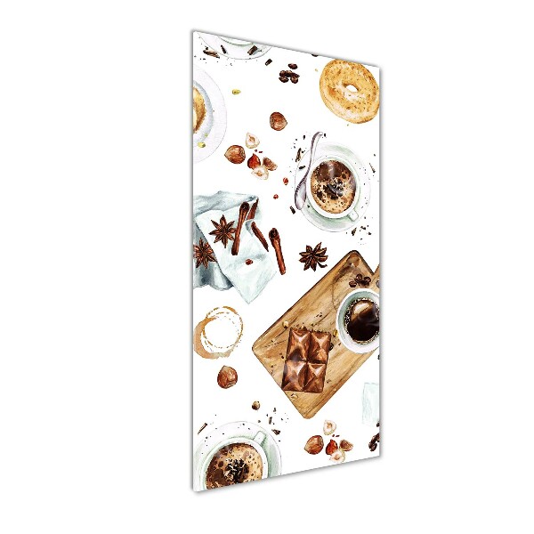 Cuadro de metacrilato moderno efecto cristal vertical Desayuno