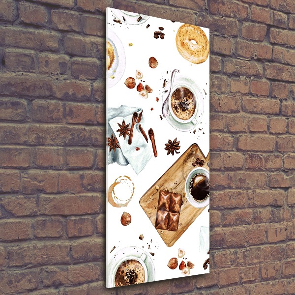 Cuadro de metacrilato moderno efecto cristal vertical Desayuno