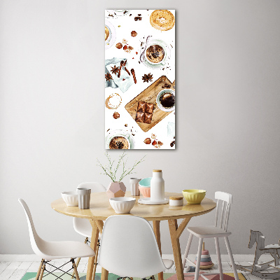 Cuadro de metacrilato moderno efecto cristal vertical Desayuno