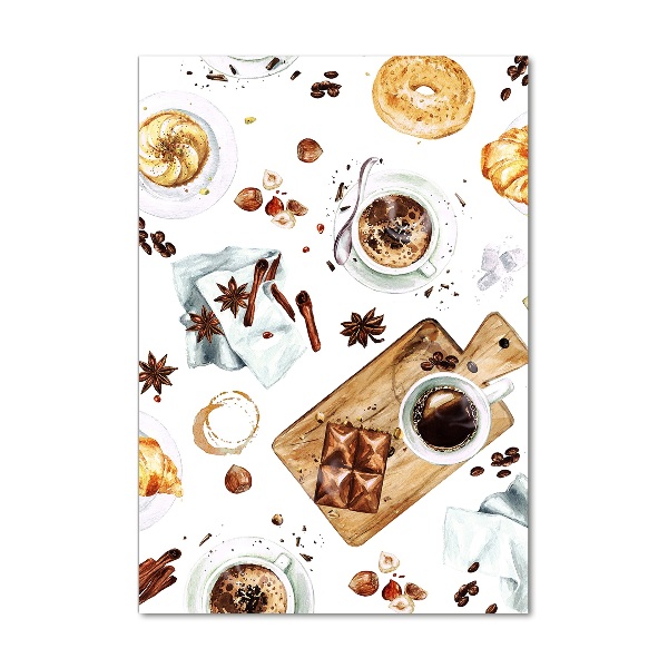 Cuadro de metacrilato moderno efecto cristal vertical Desayuno