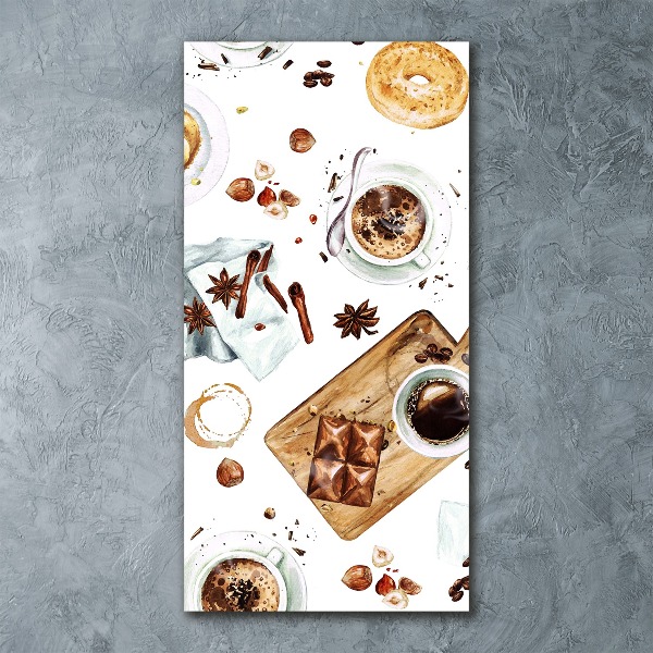 Cuadro de metacrilato moderno efecto cristal vertical Desayuno