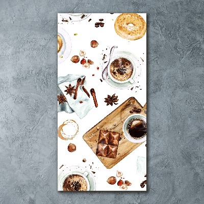 Cuadro de metacrilato moderno efecto cristal vertical Desayuno