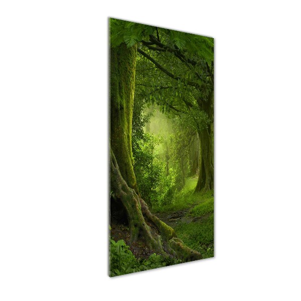 Cuadro decorativo en acrílico brillante vertical Selva tropical