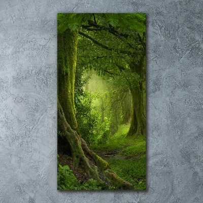 Cuadro decorativo en acrílico brillante vertical Selva tropical