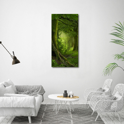 Cuadro decorativo en acrílico brillante vertical Selva tropical