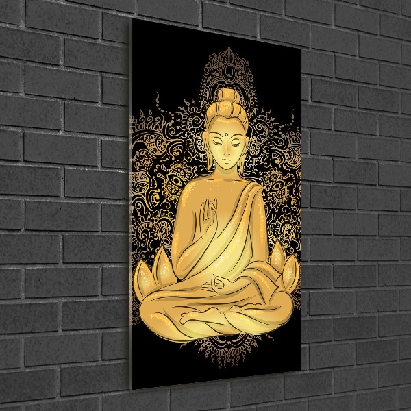 Cuadro de metacrilato moderno efecto cristal vertical Buda y mandala
