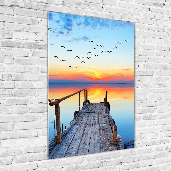 Cuadro de metacrilato vertical Muelle de madera