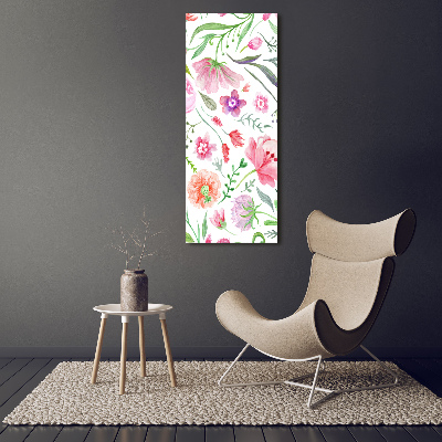 Cuadro decorativo en acrílico brillante vertical Flores silvestres